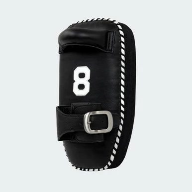 8 Muay Thai Single Strap Thai Pads | Black/Black - Image 2