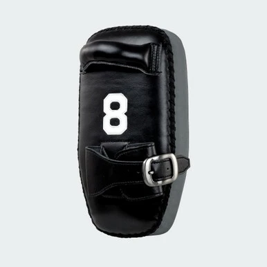 8 Muay Thai Single Strap Thai Pads | Black/Grey - Image 2