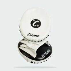 Cream Concave Focus Mitts | White